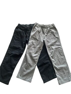 Cat & Jack Boys Uniform Pants Bundle Size 8 Black Gray Pull-On Elastic Waist